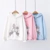 Cartoon Rabbit Print Hoodie
