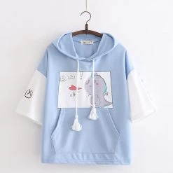 Adorable Cartoon Dinosaur Heart Hoodie T-Shirt