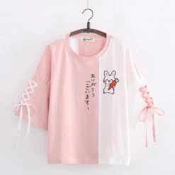 Kawaii Bunny Cross Lace Shirt