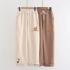 Sweet Milktea Bear Loose Sweatpants