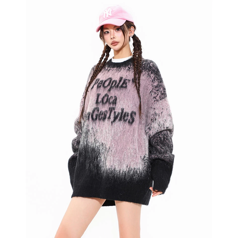 Vintage Gradient Round Neck Autumn/Winter Sweater - Image 4