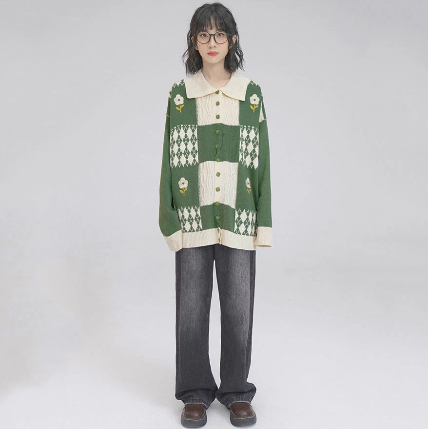 Floral Button Up Sweater Cardigan Knitwear - Image 5