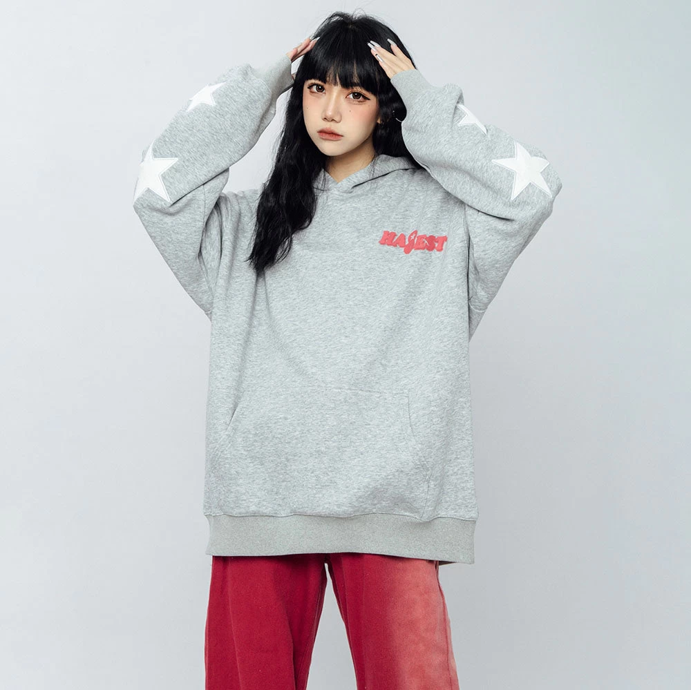 Stars Letters Print Loose Hoodie - Image 10