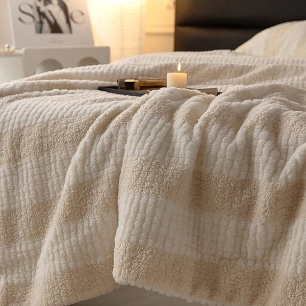 Thickened Striped Blanket - Image 10