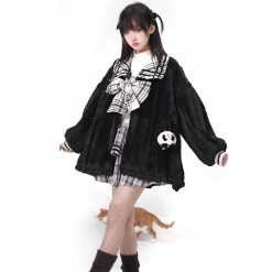 Panda Pattern Coat Skirt Top Socks