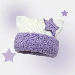 Cat Ears Star Knitted Hat