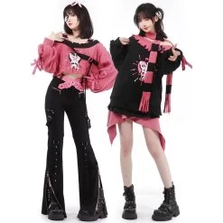 Butterfly Pattern Top Pant Skirt Scarf