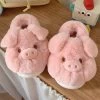 Cute Pink Pig Plush Slippers