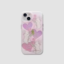 Bunny Flower Love Heart IPhone Case