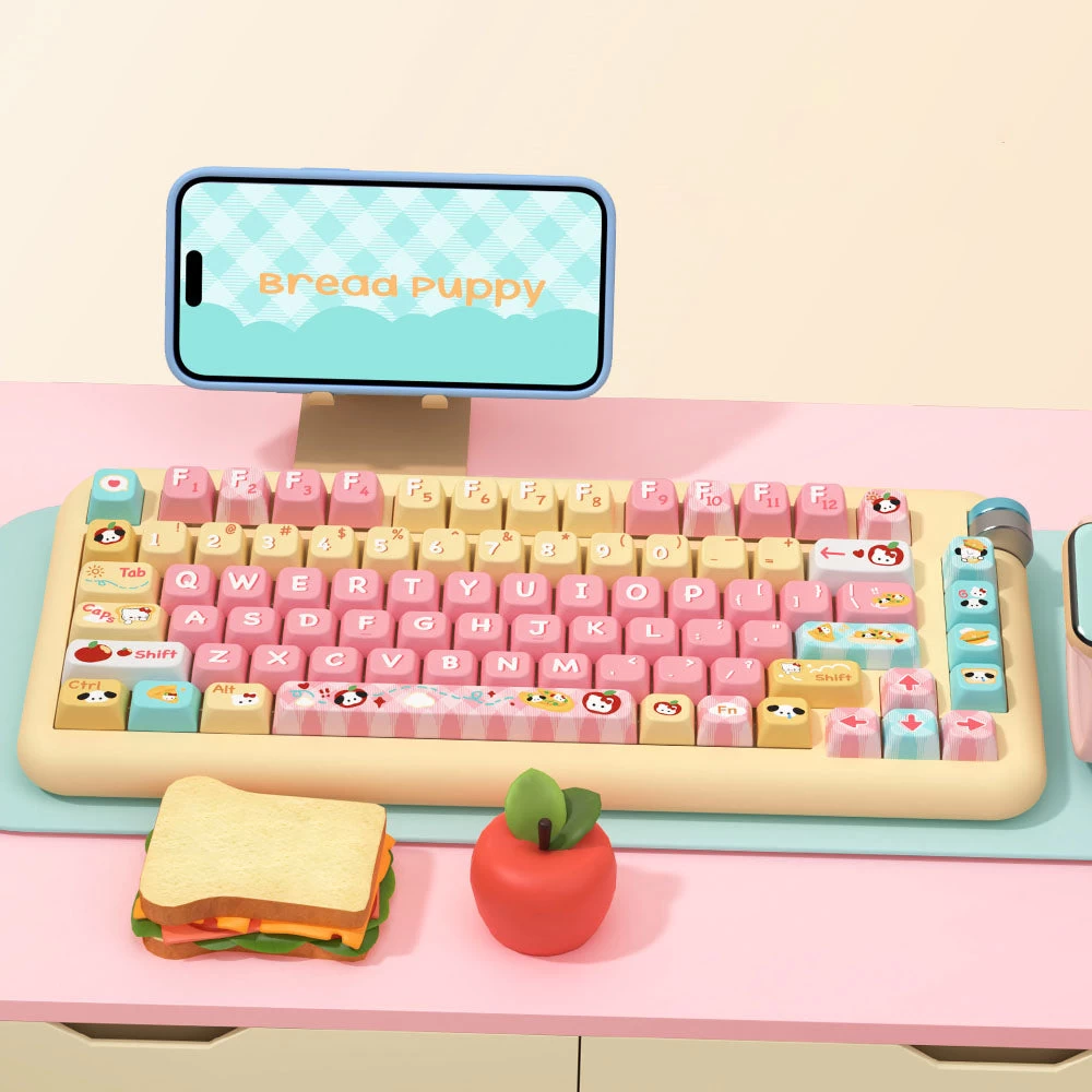 Cute Kitty Puppy Toast Keycap Set - Image 3