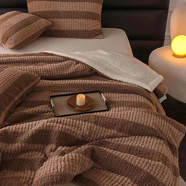 Thickened Striped Blanket - Image 2