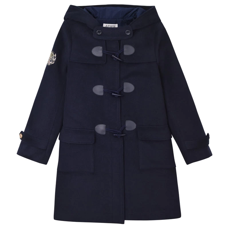 College-Style Thickened Woolen Coat With Horn Buttons - Image 2