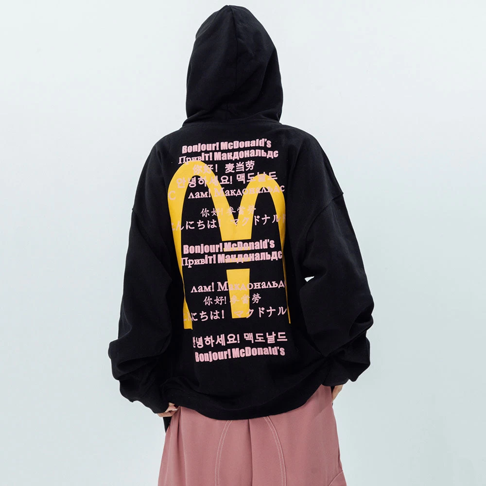 Vintage Letters Print Loose Hoodie - Image 3