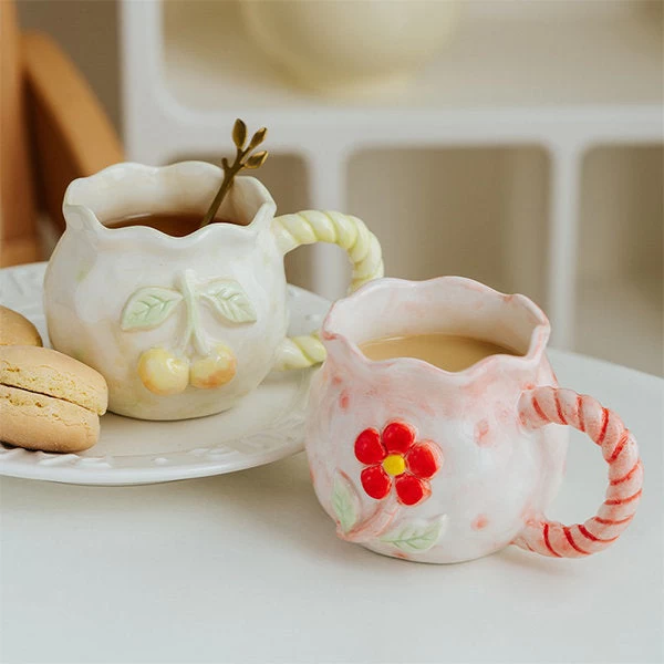 Embossed Hand Painted Coffee Mug - Image 4