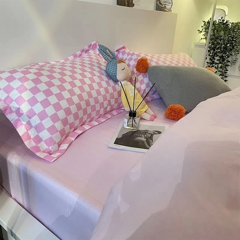 Pink Mini Check Bedding Set - Image 5