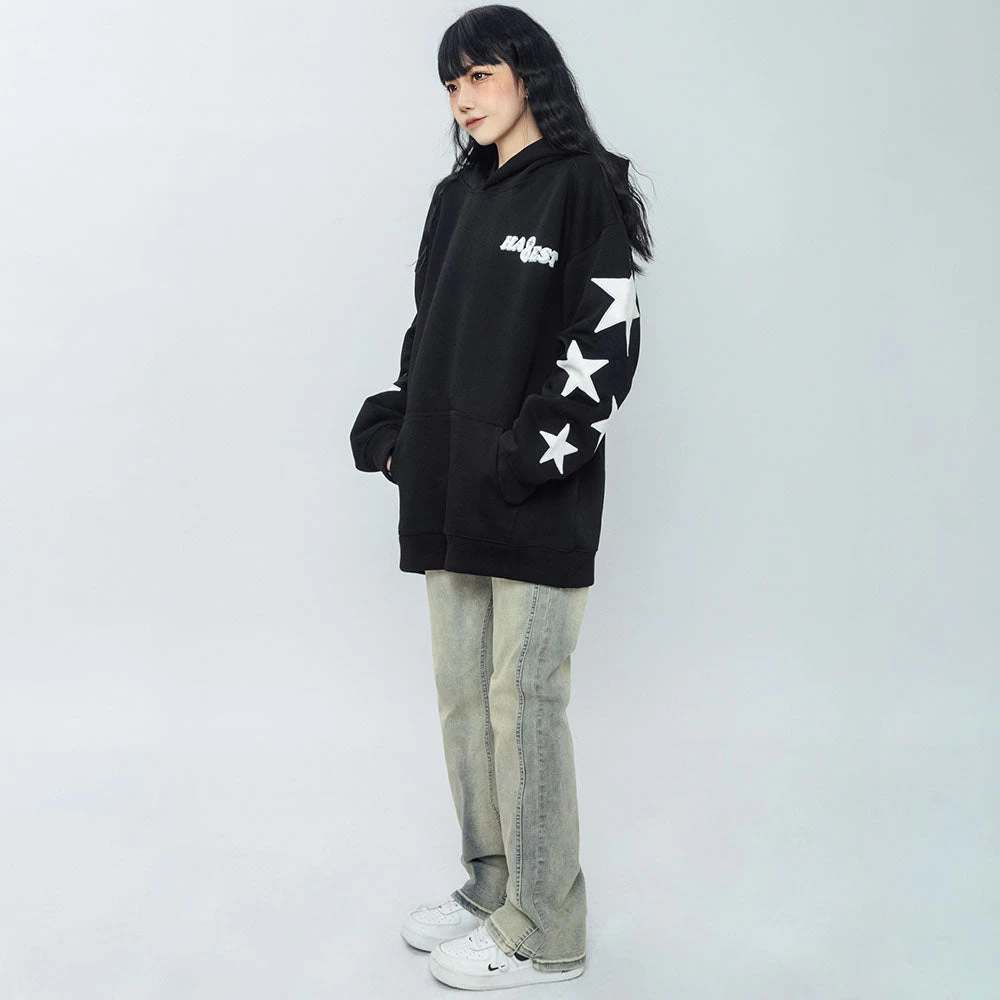 Stars Letters Print Loose Hoodie - Image 5