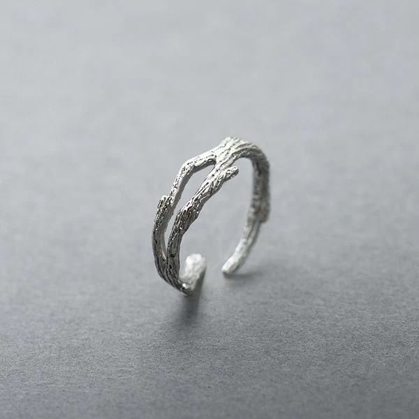 White Cherry Blossom Silver Ring - Image 6