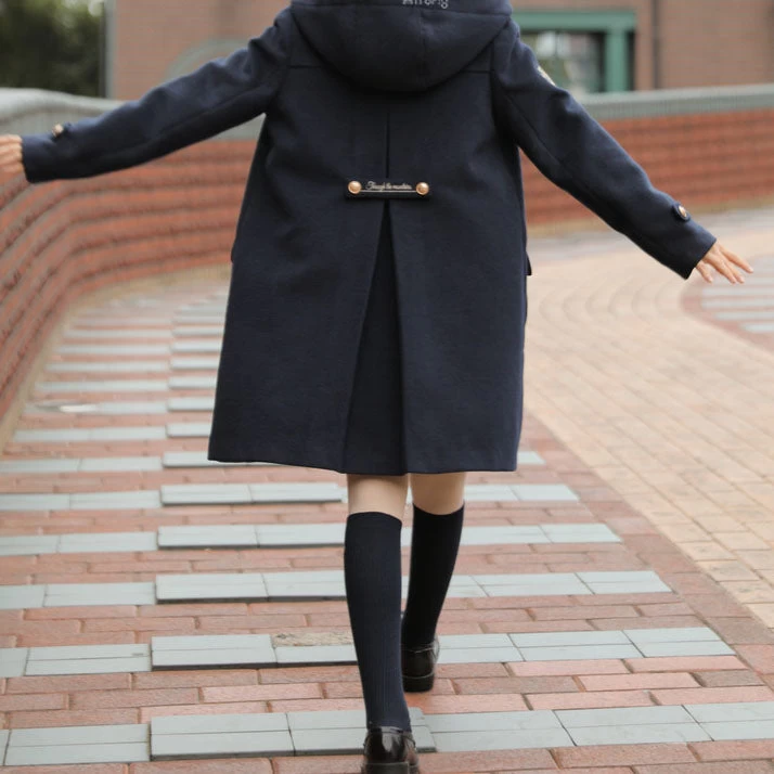 College-Style Thickened Woolen Coat With Horn Buttons - Image 6