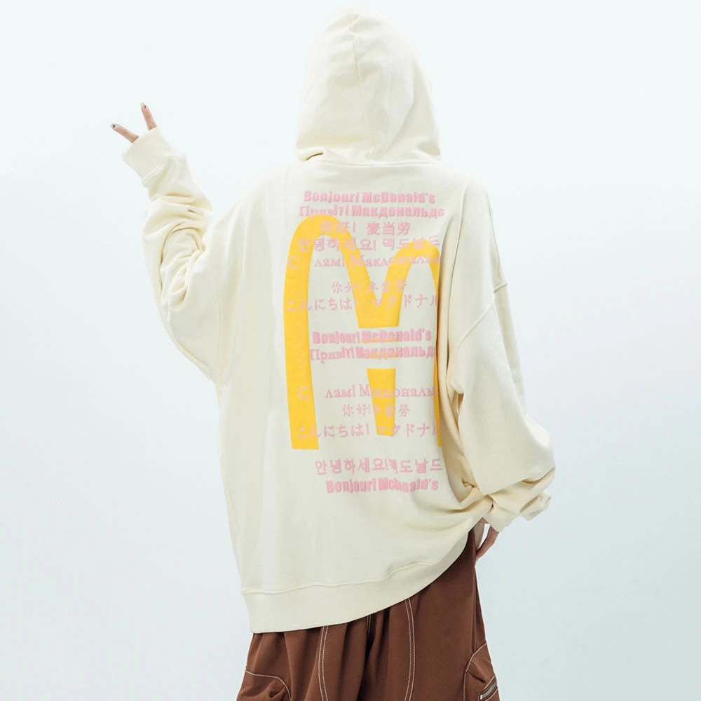 Vintage Letters Print Loose Hoodie - Image 6