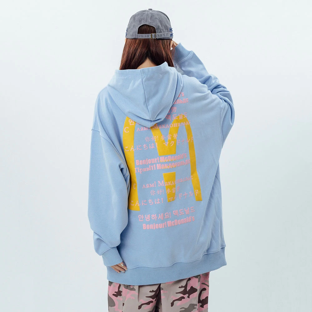 Vintage Letters Print Loose Hoodie - Image 8