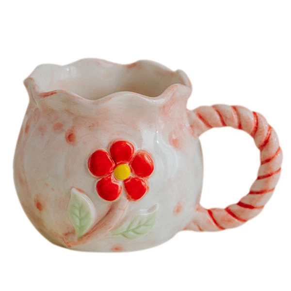 Embossed Hand Painted Coffee Mug - Image 8