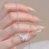 Fairy-like Silver Butterfly Necklace-dolliefae