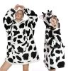 Cute Cow Oversize Fluffy Fleece Pajamas Sweatshirt