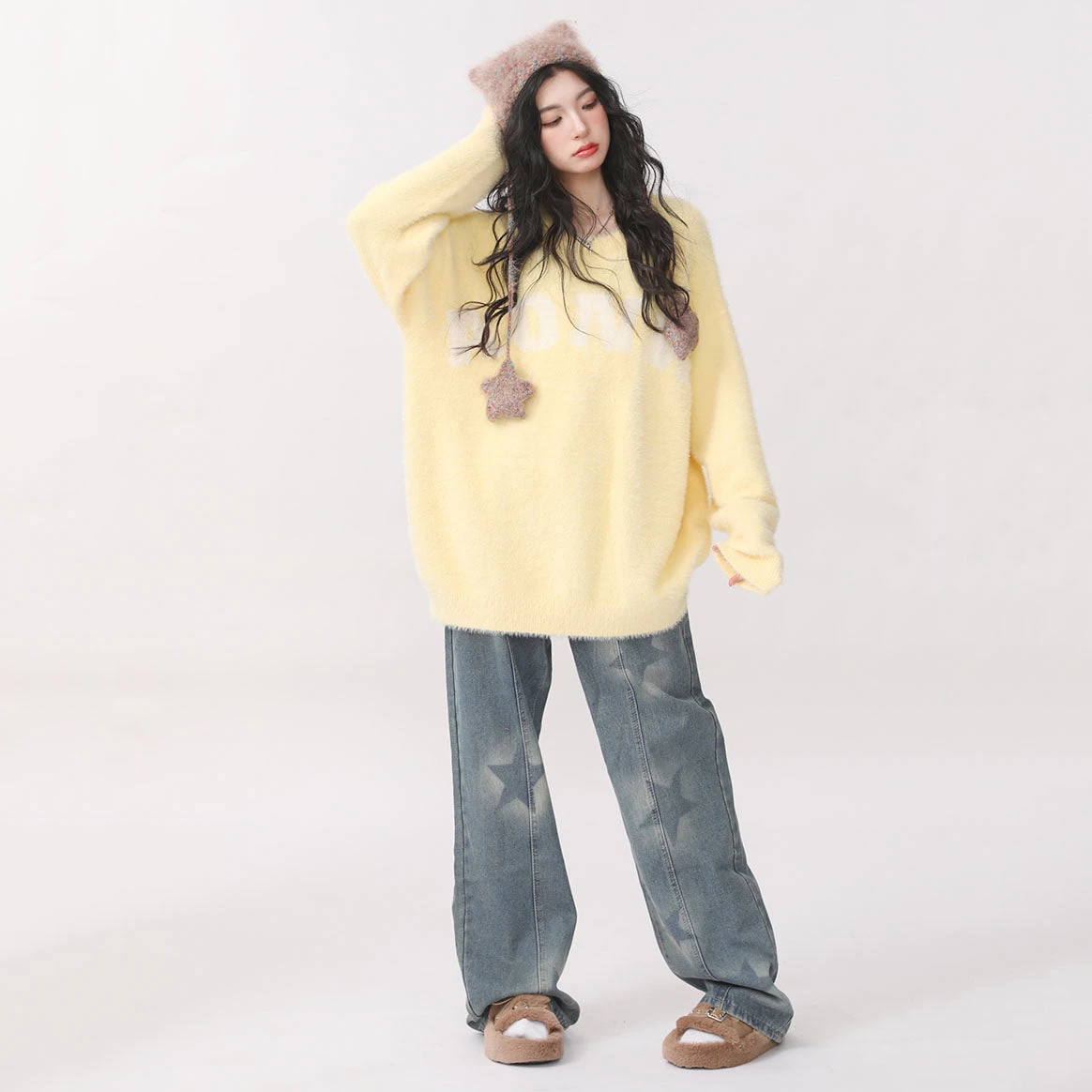 Vintage Casual Loose Round Neck Letter Sweater - Image 6