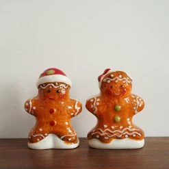 Hand-Painted Gingerbread Man Seasoning Bottle Ornament - 2 Pcs