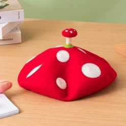 Kawaii Mushroom Handmade Beret
