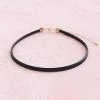 Classic Black Leather Strip Neck Choker