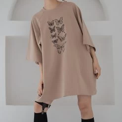 Butterflies Print Streetwear Loose T-shirt