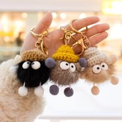 Fuzzy Elfin Ball Bag Keychain