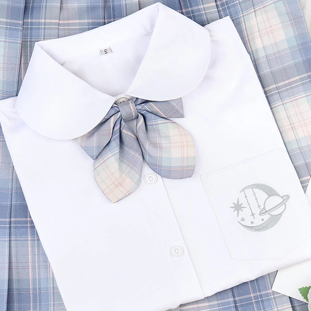 Basic Moon And Stars Short Sleeve School Polo Shirt - Image 4