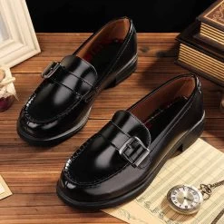 Kawaii Japanese School Leather Heel Mary Jane