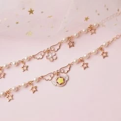 Sweet Star And Sakura Wings Bracelet