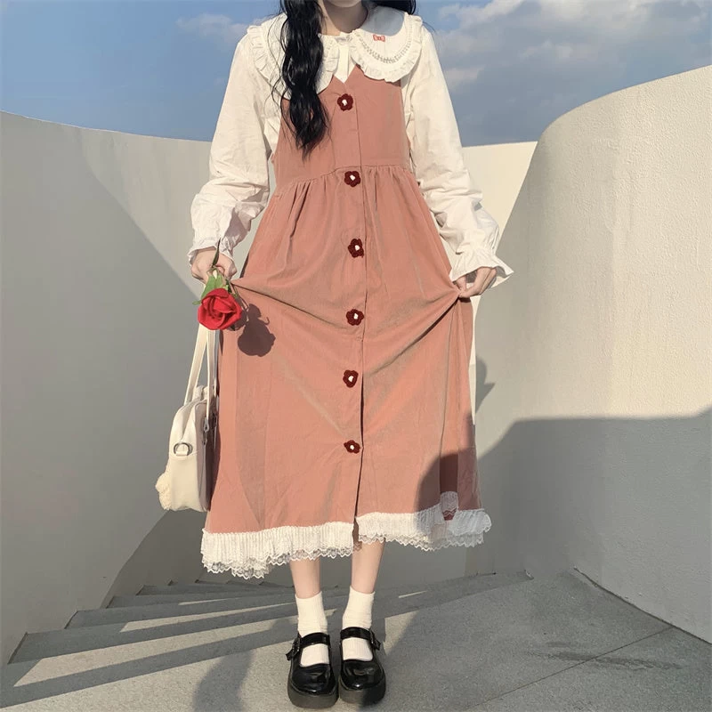 Japanese Vintage Long Sleeve Maxi Dress - Image 4