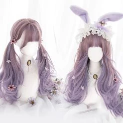 Purple Fairy Ombre Bangs Long Wig