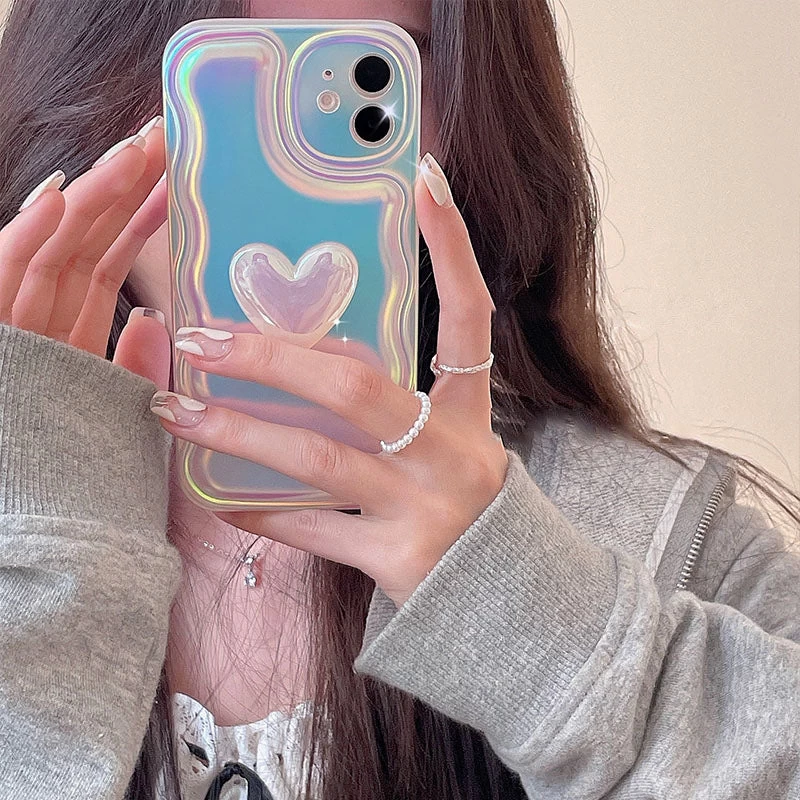 Laser Color Heart Design IPhone Case - Image 2