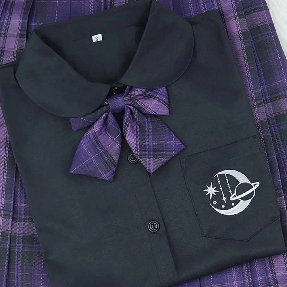 Basic Moon And Stars Short Sleeve School Polo Shirt - Image 5