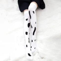 Cow Print Knee High Socks