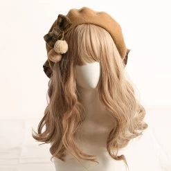 Plaid Big Bow Beret Hat