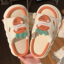 Lovely Rabbit And Carrot Linen Sandals