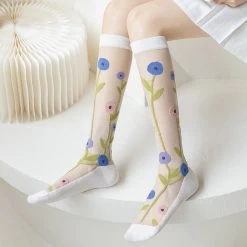 Flowers Mid Calf Socks