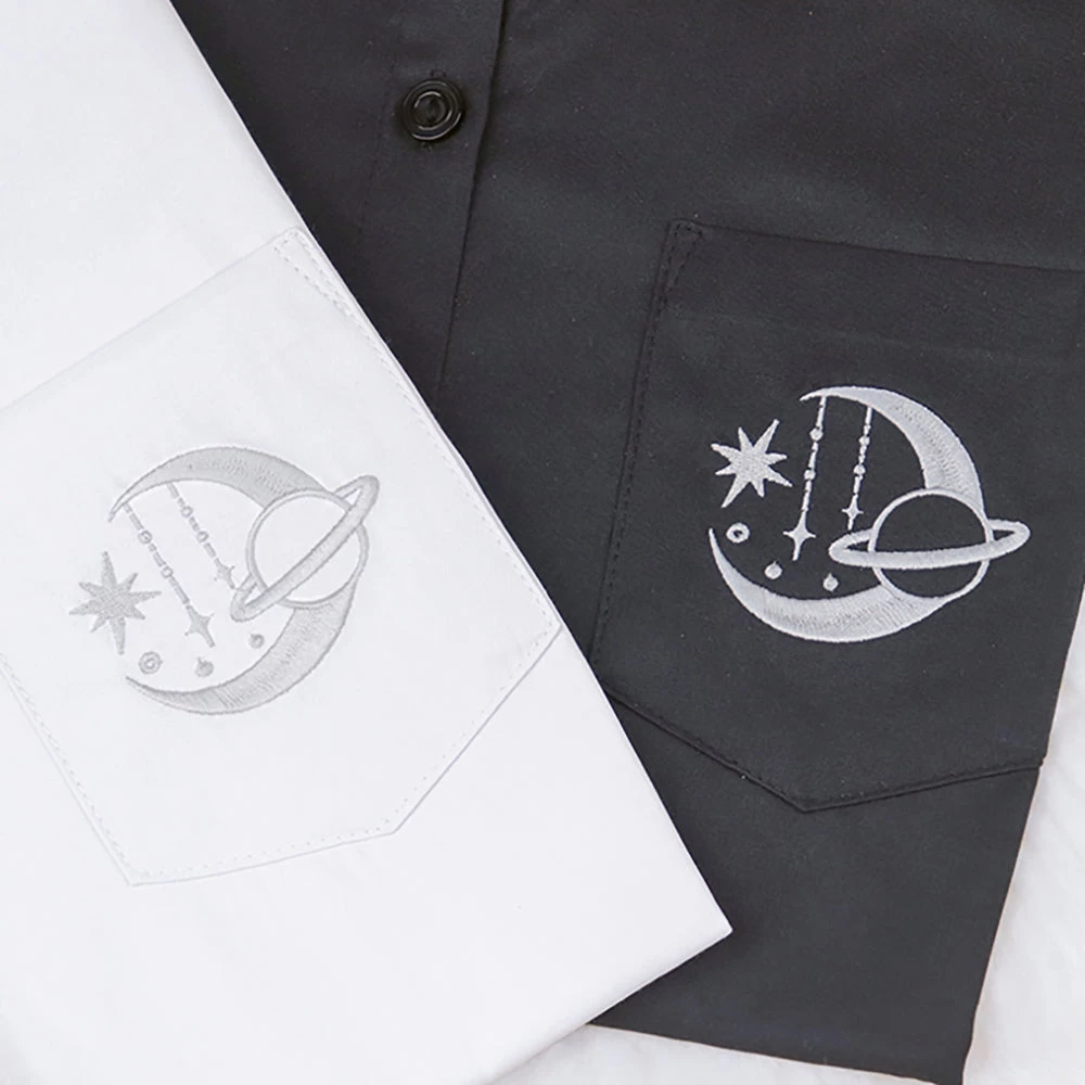 Basic Moon And Stars Short Sleeve School Polo Shirt - Image 3