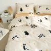 Funny Cat And Orange Print Bedding Set