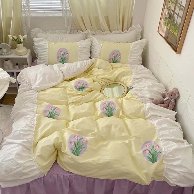 Pastel Color Tulip Bedding Set - Image 9