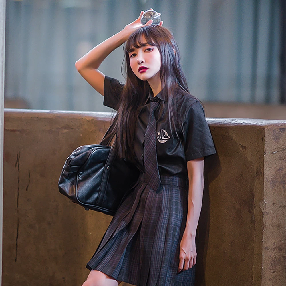 Basic Moon And Stars Short Sleeve School Polo Shirt - Image 2