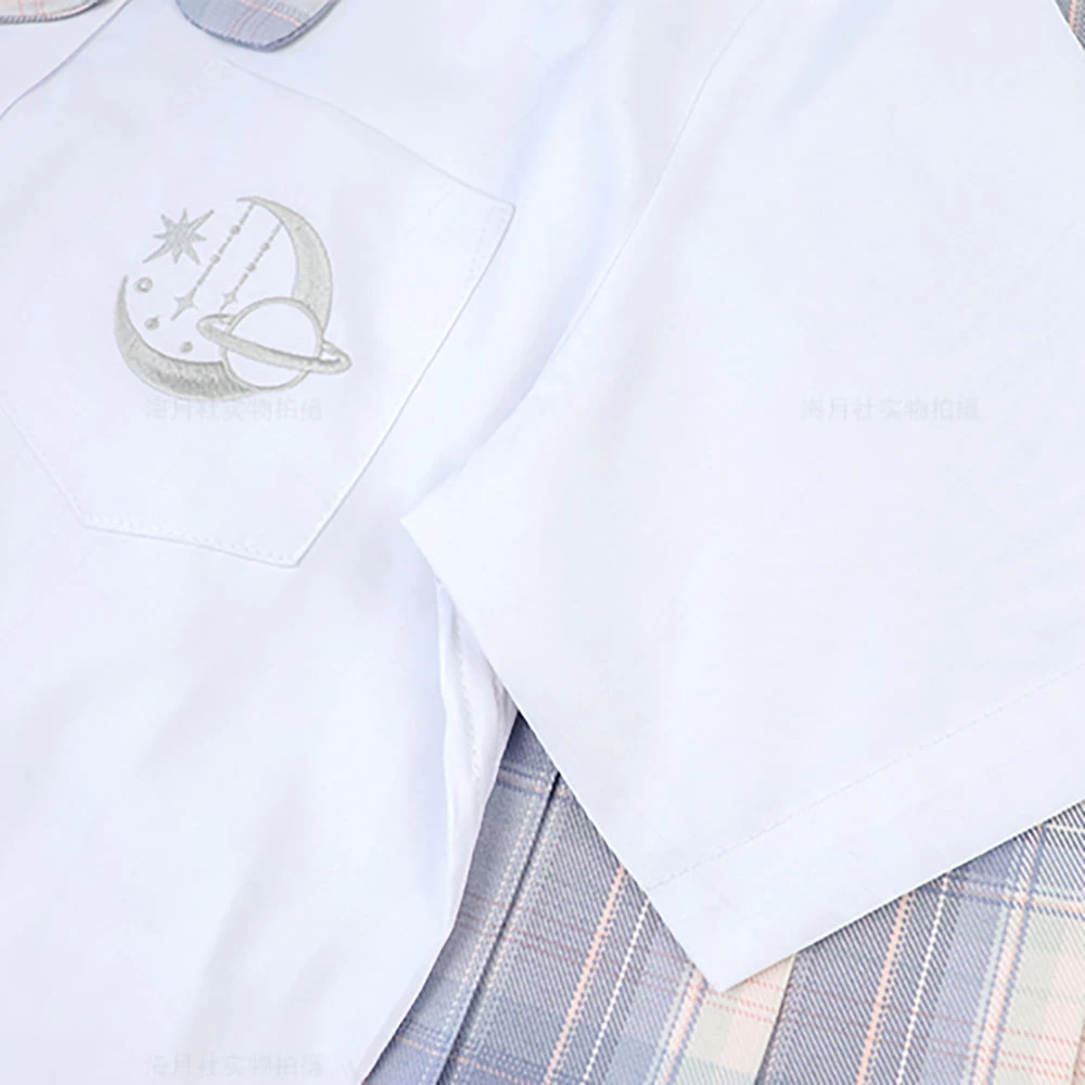 Basic Moon And Stars Short Sleeve School Polo Shirt - Image 6