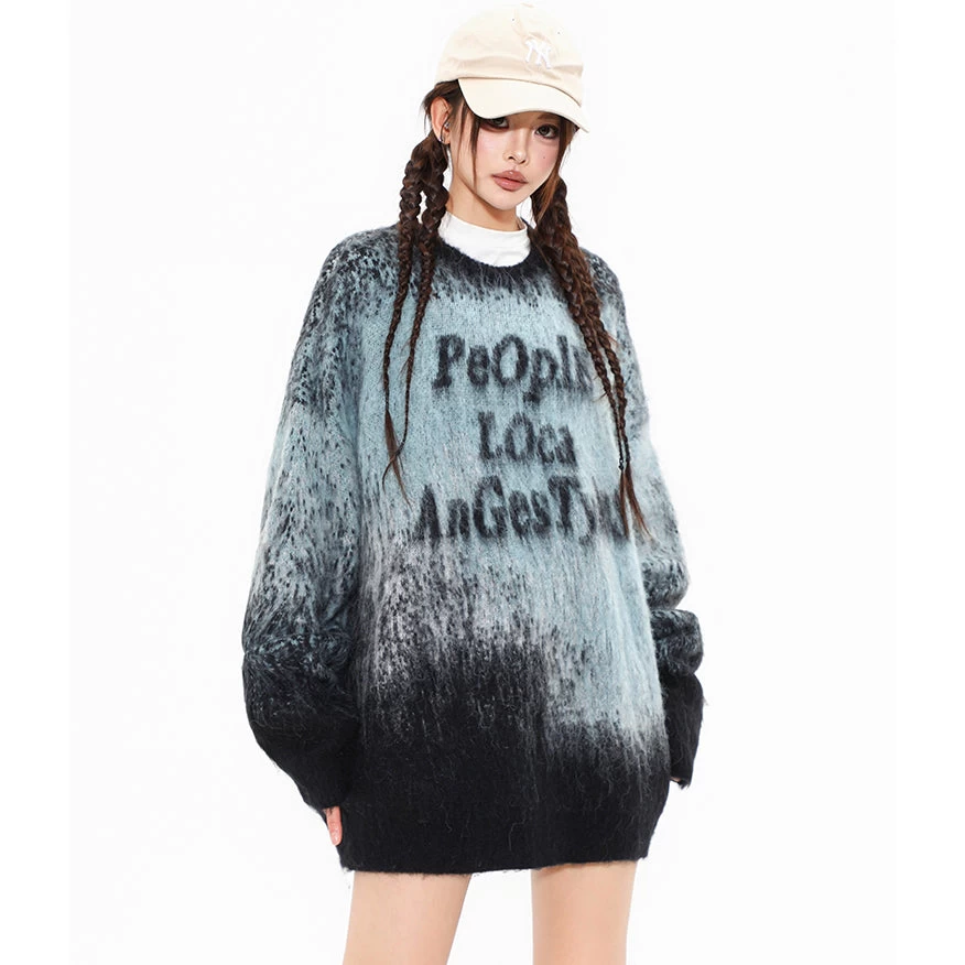 Vintage Gradient Round Neck Autumn/Winter Sweater - Image 2